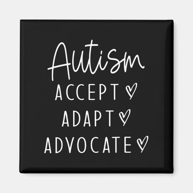Íman Autismo Autismo Accept Adaptar Advocate (Frente)
