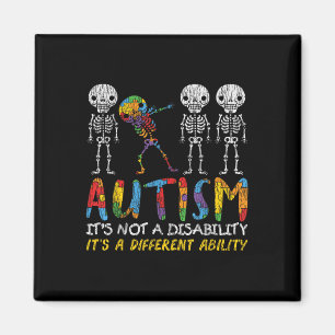 Íman Autismo Awerness - Skeleton Dabbing Autitic Kids A