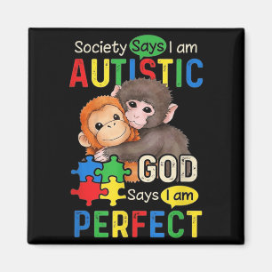 Íman Autismo Bebê Macaco Fofinho de Pug Pug Pug Abraçan