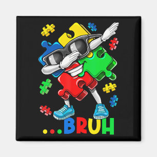 Íman Autismo Bruh Dabbing Quebra-cabeça Piece Autismo C