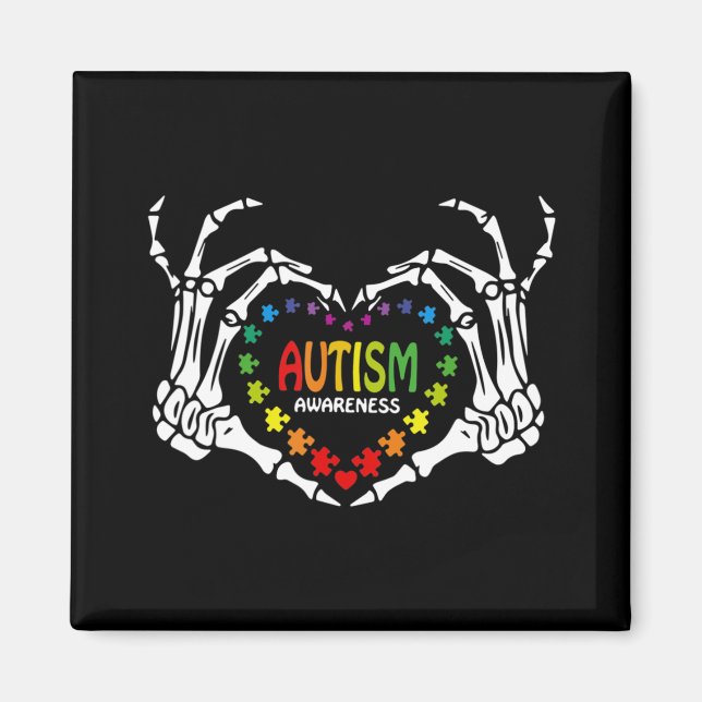 Íman Autismo Consciência Amor Quebra-cabeça Coração Cav (Frente)