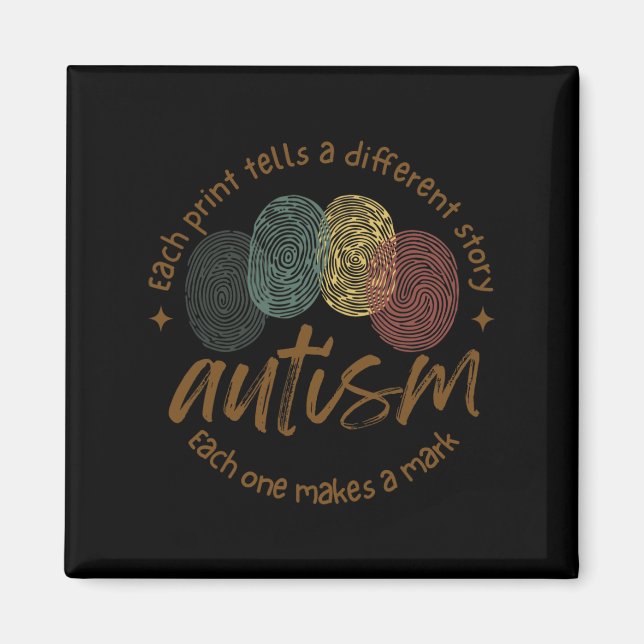 Íman Autismo De Impressão Digital Cada Impressão Diz Um (Frente)