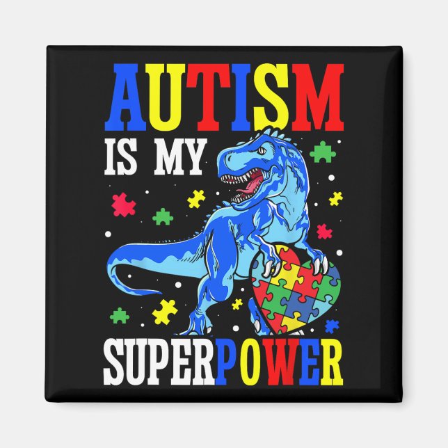 Íman Autismo É Meu Superpoder Autismo Sensibilização Di (Frente)