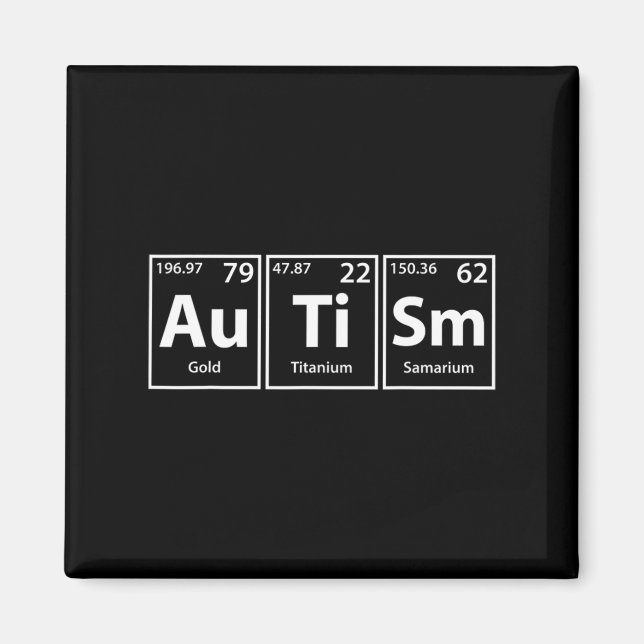 Íman Autismo Engraçado (au Ti Sm) Ortografia de Element (Frente)
