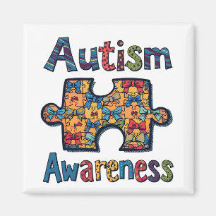 Íman Autismo Mamãe Quebra-cabeça Piece Coquette Arco Fr