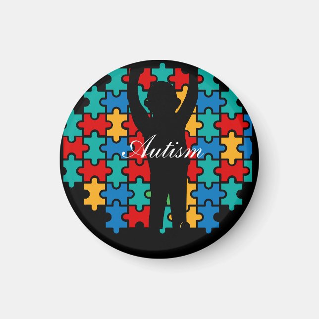 Íman Autismo quebra-cabeça (Frente)