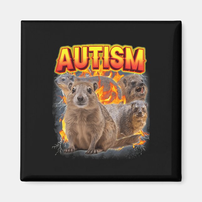 Íman Autismo Rocha Hyrax Inapropriado Engraçado Especif (Frente)