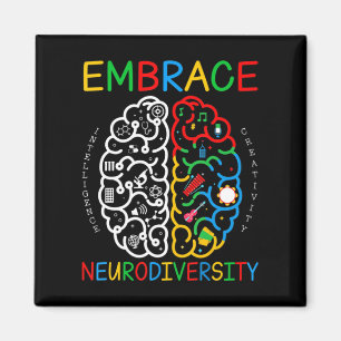 Íman Autismo Sensibilização Camisa Adotar Neurodiversid