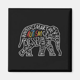 Íman Autismo Sensibilização Elefante Palavras Amante de