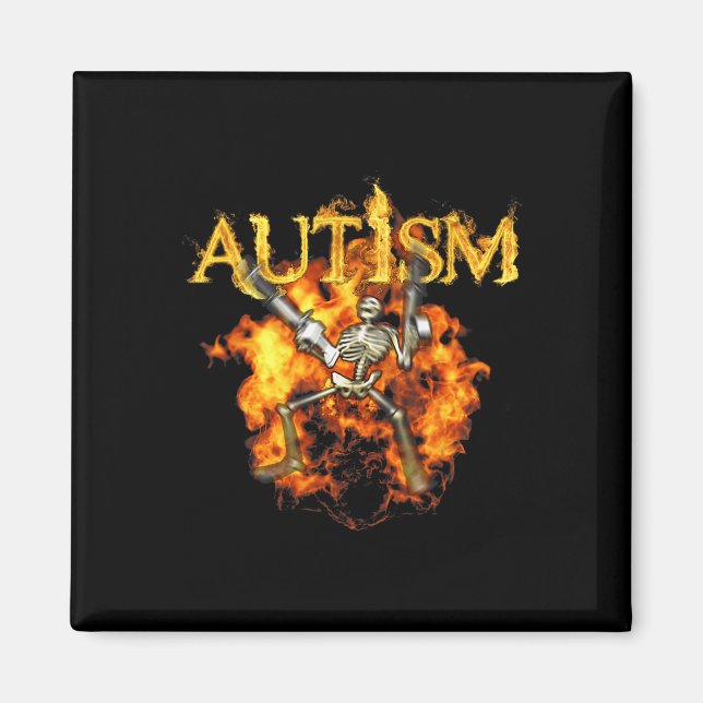 Íman Autismo Skeleton Torna Bones Engraçados (Frente)