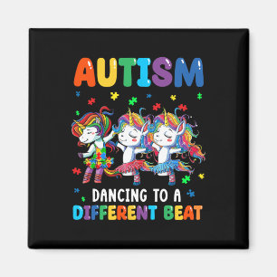 Íman Autismo Unicórnio Dançando Ao Som De Um Ritmo Dife