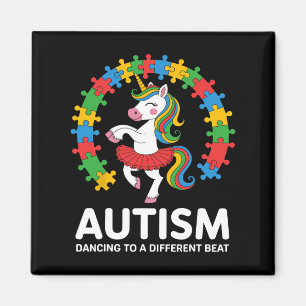 Íman Autismo Unicórnio Dançando Diferentes Capacidades