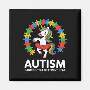 Íman Autismo Unicórnio Dançando No Compasso Diferente C
