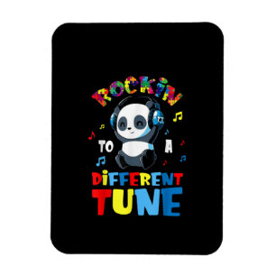 Íman Autista Rockin A Diferente Tune Cute Panda