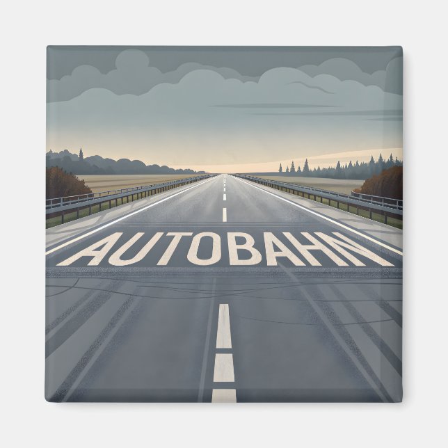 Íman Autobahn Infinite Road Perspective Art (Frente)