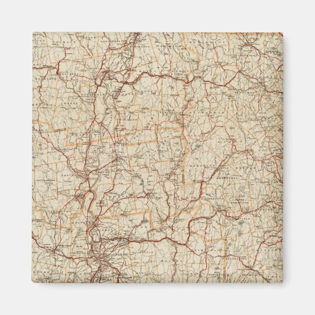 Íman Automobile map Massachusetts Vintage Geographic ca (Frente)