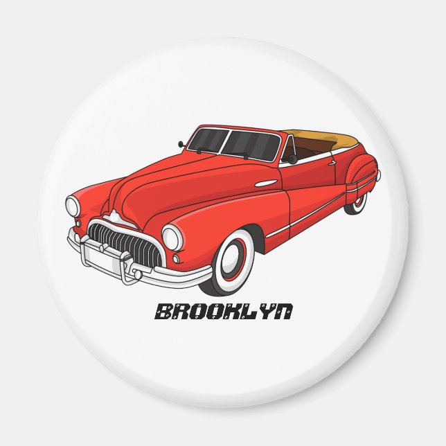 Íman Automóvel clássico vermelho 1948 (Frente)