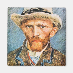 Íman Autorretrato com uma cinza de chapéu de van Gogh