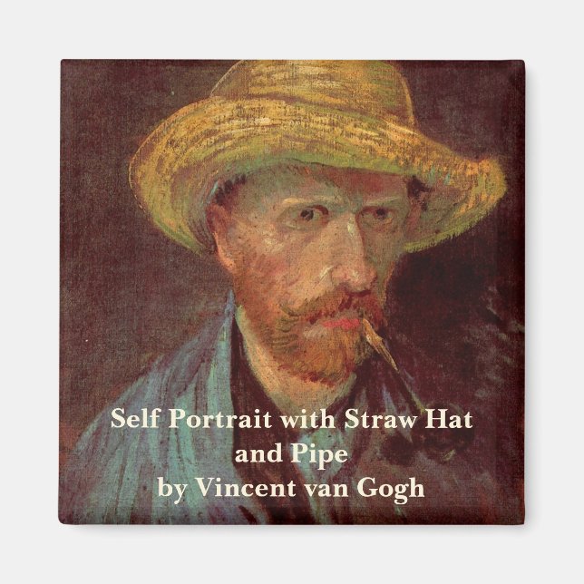 Íman Autorretrato de Van Gogh com Cacho de Palha e Cach (Frente)