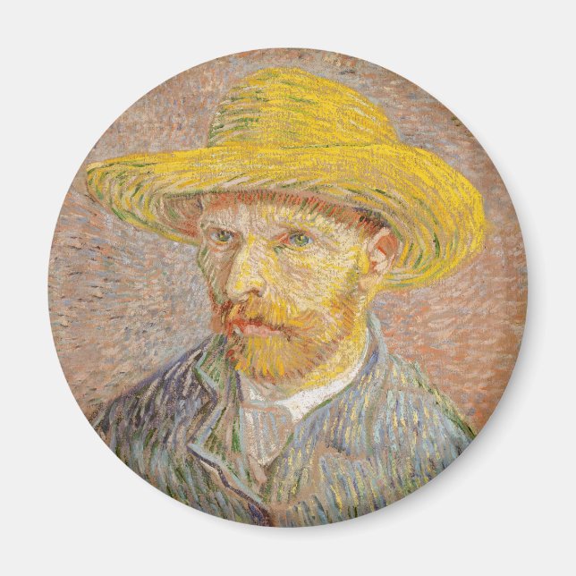 Íman Autorretrato de Vincent Van Gogh com Chapéu de Pal (Frente)