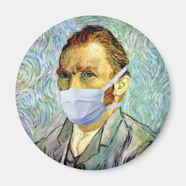Íman Autorretrato de Vincent Van Gogh com máscara falsi (Frente)
