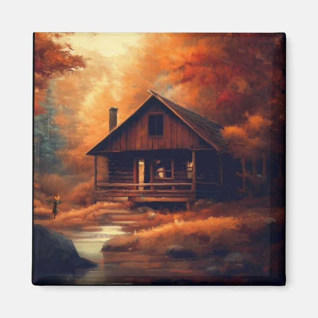Íman Autumn/Fall/Halloween/pintura russa (Frente)