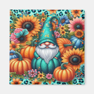 Íman Autumn Gnomo com Bombas e Flores Vibrantes