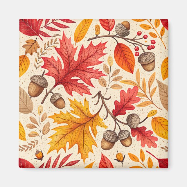 Íman Autumn Harmony: Um Padrão Colorido de Queda (Frente)