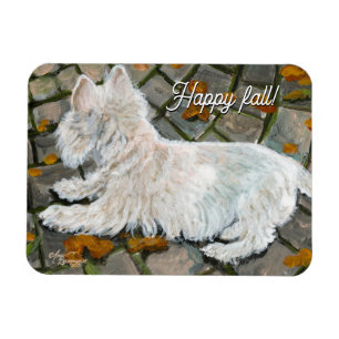 Íman Autumn Leaves Westie no Pacio