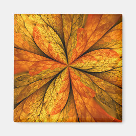 Íman Autumn Plant, Modern Abstract Fractal Art Leaf