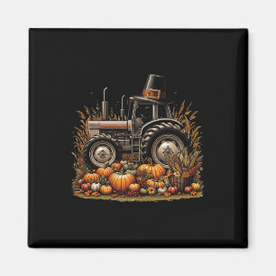 Íman Autumn Pumpkin Fall Trator de Ação de Graças Mulhe