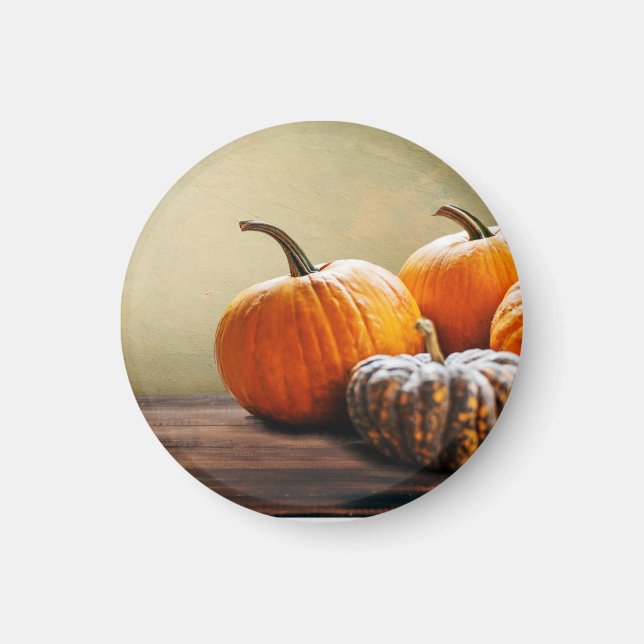 Íman Autumn Pumpkins Ação de Graças e Halloween ainda. (Frente)