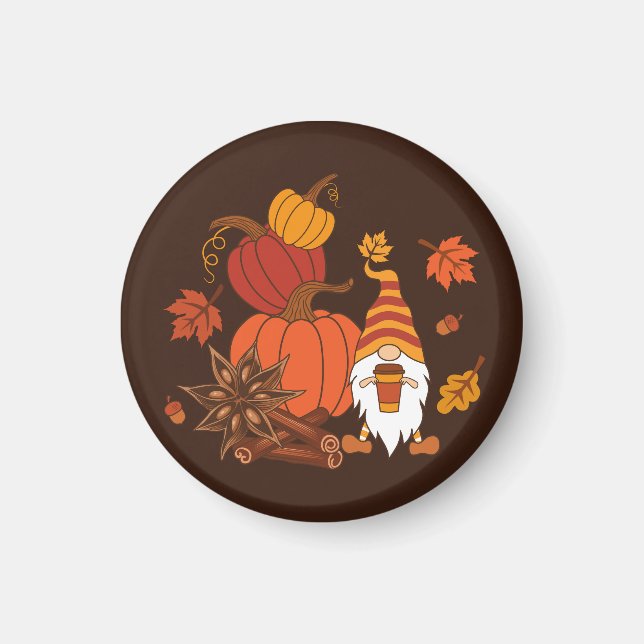 Íman Autumn Pumpkins Gnome Spice Card (Frente)