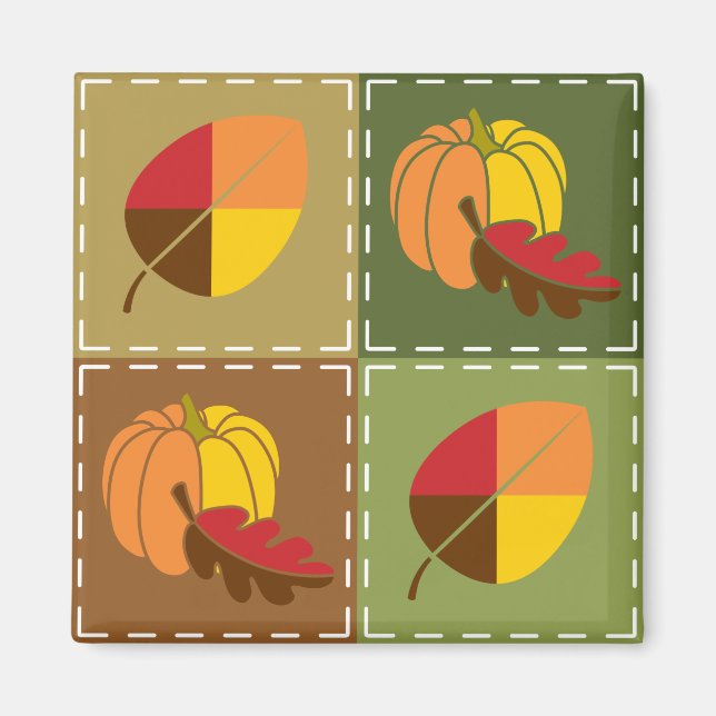 Íman Autumn Quilt Magnet (Frente)