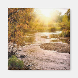Íman Autumn River 2" Square Magnet