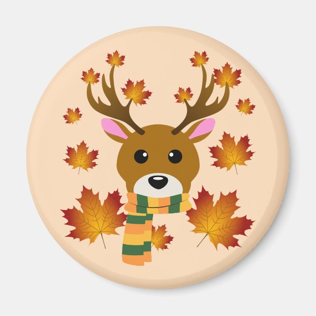 Íman Autumn Scarf Deer Mapaves (Frente)