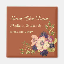 Autumn Terracotta Weding Date Invitation