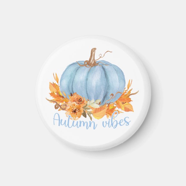 Íman Autumn Vibes Blue Pumpkin Magnet (Frente)