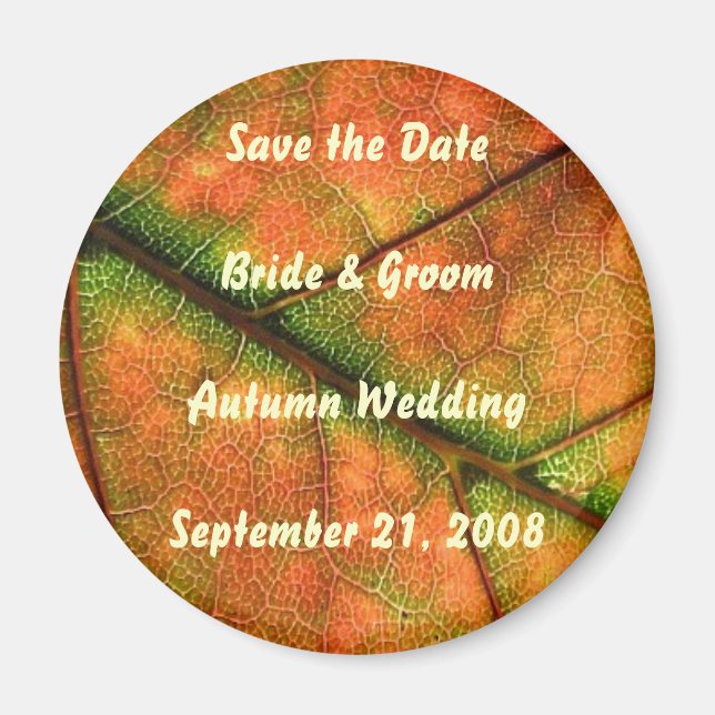 Íman Autumn Weding Save the Date Magnet (Frente)
