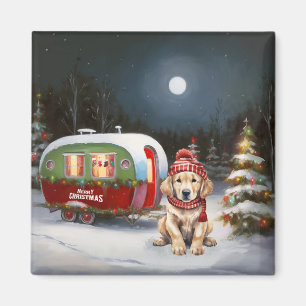 Íman Aventura de Natal da Caravana do Retriever Dourado