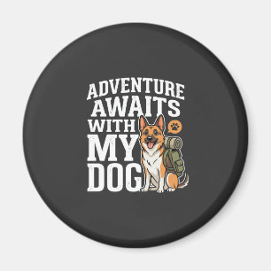 Íman Aventura Espera Com Minha Cachorro Hiking