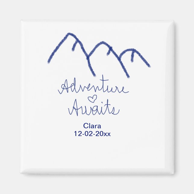 Íman Aventura espera coração de montanha azul adicionar (Frente)