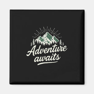 Íman Aventura Espera Montanha Natureza Vintage Caminhad