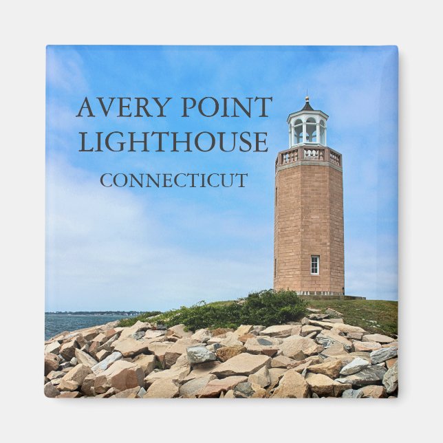 Íman Avery Point Lighthouse, Imagem Quadrada de Connect (Frente)