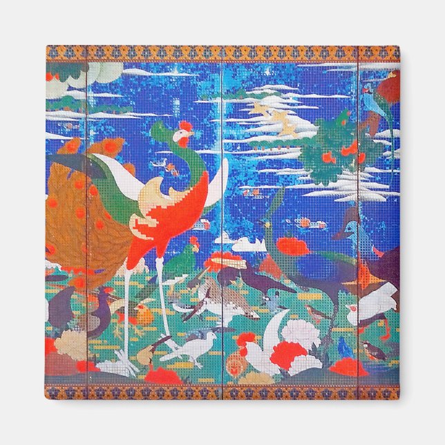 Íman Aves, Animais e Plantas Flores (Esquerda) Jacuchu (Frente)