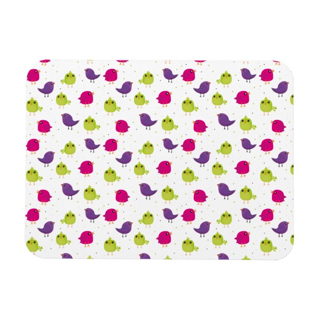 Íman Aves brancas e coloridas (Horizontal)