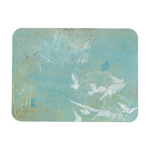 Íman Aves Brancas Voando Pelo Céu Azul