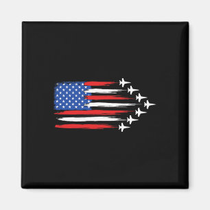 Íman Avião a Jato de Combate Bandeira Americana Jatos d