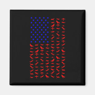 Íman Avião Bandeira EUA Dia da Independência Americano