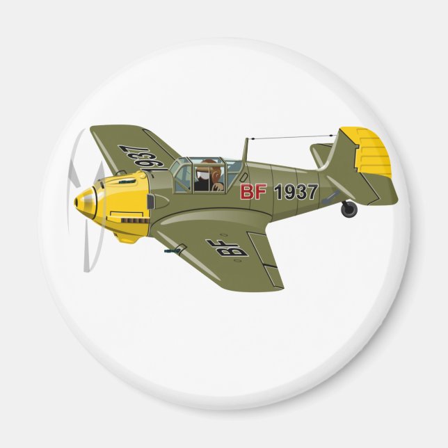 Íman Avião-caça-retrô-animação (Frente)